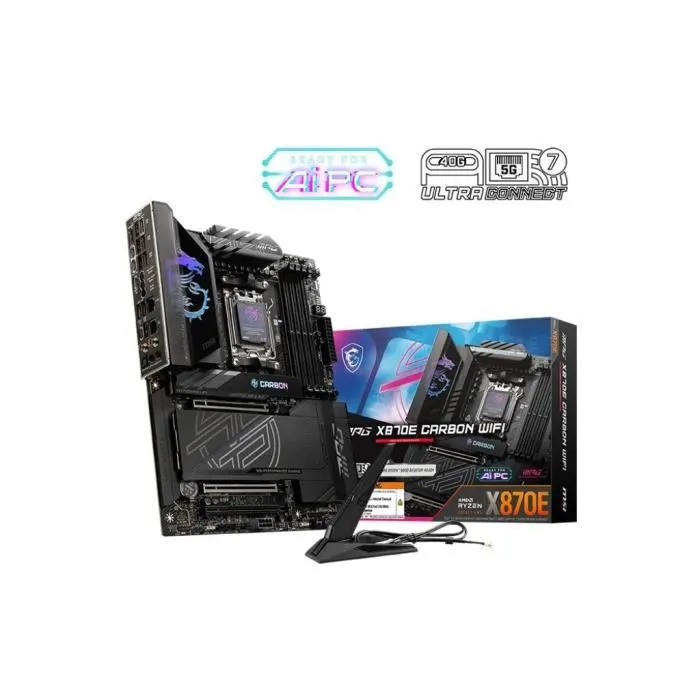 MSI MPG X870E CARBON WIFI ATX con socket AM5 y DDR5 MSI MPG X870E CARBON WIFI ATX con socket AM5 y DDR5
