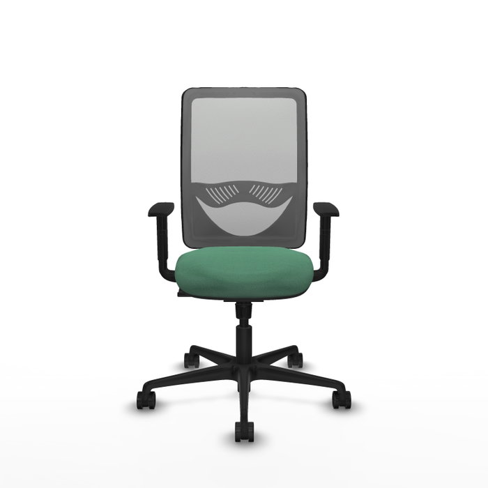 PIQUERAS Y CRESPO Silla de oficina Zulema con mecanismo Sincro, Verde esmeralda y Gris