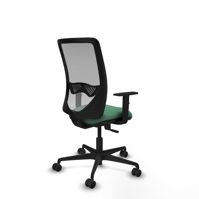 PIQUERAS Y CRESPO Silla de oficina Zulema con mecanismo Sincro, Verde esmeralda y Gris