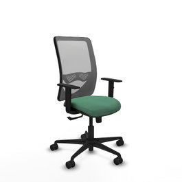 PIQUERAS Y CRESPO Silla de oficina Zulema con mecanismo Sincro, Verde esmeralda y Gris