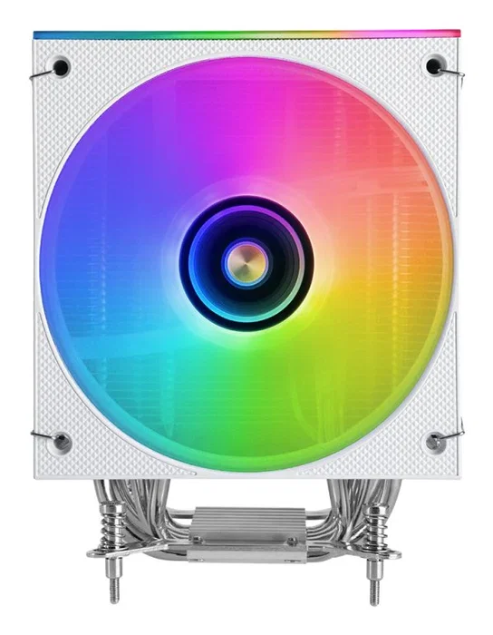 Mars Gaming MCPU-LCDW Ventilador CPU Blanco con Pantalla LCD, ARGB, 120 mm, 6 Heatpipes, TDP 300W, Compatible con Intel y AMD