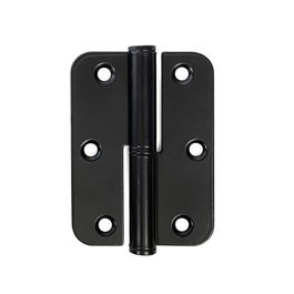 HERRAJES ALK Pernio Inox Canto Redondo 90-65-2,5 Izquierda Acabado Negro