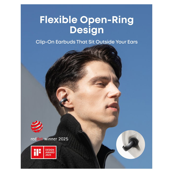 ANKER AeroClip Auriculares TWS Clip-On Abierto Negro