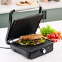 Day Sandwichera Plancha 2000W, Superficie Antiadherente 29x24.5 cm Cuadrada, Control de Temperatura Ajustable y Bandeja de Goteo