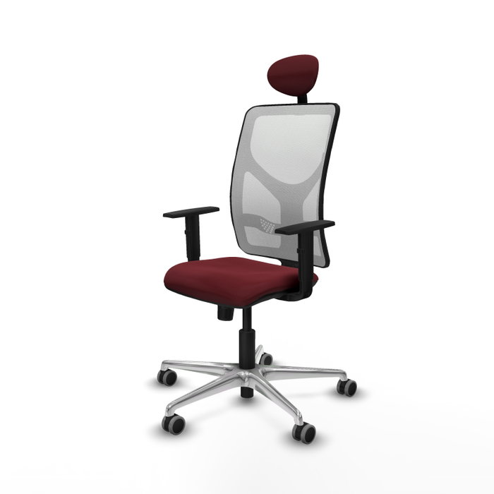 PIQUERAS Y CRESPO Silla de oficina Motilla con mecanismo Sincro, Granate y Blanco PIQUERAS Y CRESPO Silla de oficina Motilla con mecanismo Sincro, Granate y Blanco