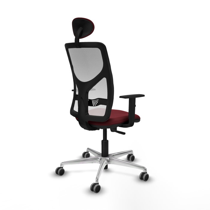 PIQUERAS Y CRESPO Silla de oficina Motilla con mecanismo Sincro, Granate y Blanco PIQUERAS Y CRESPO Silla de oficina Motilla con mecanismo Sincro, Granate y Blanco