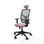PIQUERAS Y CRESPO Silla de oficina Motilla Sincro/Traslack Rosa y Gris con Cabecero Fijo