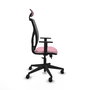 PIQUERAS Y CRESPO Silla de oficina Motilla Sincro/Traslack Rosa y Gris con Cabecero Fijo