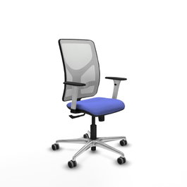 PIQUERAS Y CRESPO Silla de oficina Motilla con mecanismo Sincro, Azul claro y Blanco