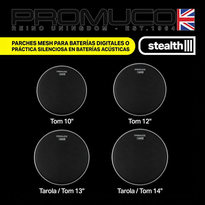 Promuco Parche Stealth 13 de malla negra