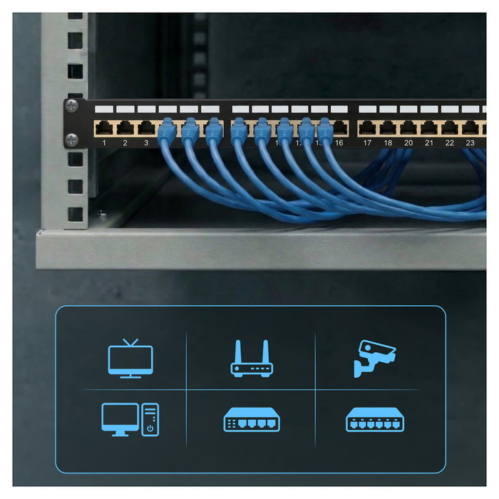Extralink Patchpanel CAT5E STP V2 24 Puertos EX.9823 Extralink Patchpanel CAT5E STP V2 24 Puertos EX.9823
