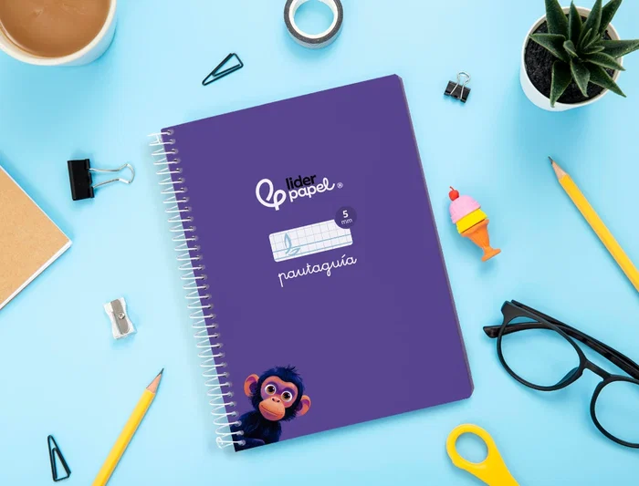 Liderpapel Cuaderno Espiral A5 Tapa Blanda 40 Hojas 75gr Cuadro Pautado 5mm Color Lila