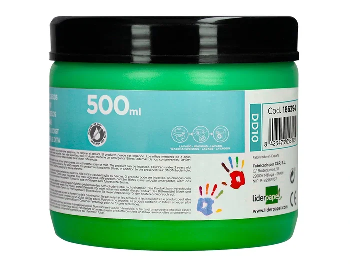 Liderpapel Pintura de dedos Verde 500 ml