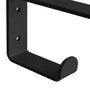 Emuca Juego de soportes para estante de madera Shelf con colgador integrado, Acero, Pintado negro