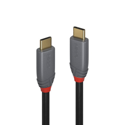 Lindy Cable USB 3.2 de 3 m USB-C a USB-C, 10 Gbps, 100W PD, Negro Anthra Line