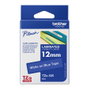 Brother TZe-535 Cinta laminada de 12 mm, Blanco sobre azul