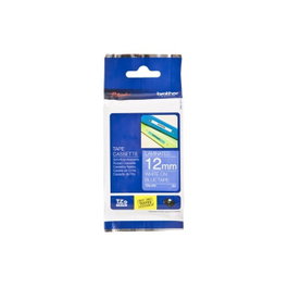 Brother TZe-535 Cinta laminada 12mm x 8m Blanco sobre azul