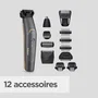 Babyliss Recortadora multifuncional 12 en 1 P1364E con cuchillas de grafito - Kit completo resistente al agua