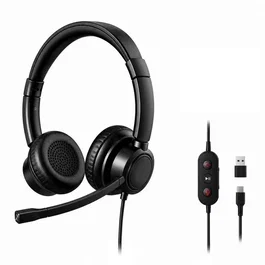 TNB Activ 200s Auriculares Estéreo Profesionales USB-A y USB-C - Negro