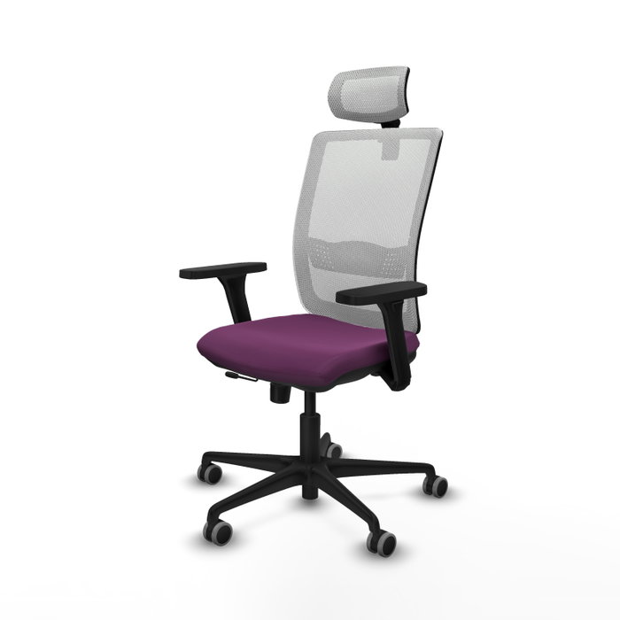 PIQUERAS Y CRESPO Silla de oficina Haches con mecanismo Sincro/Traslack, Morado y Blanco