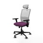 PIQUERAS Y CRESPO Silla de oficina Haches con mecanismo Sincro/Traslack, Morado y Blanco