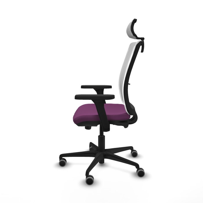PIQUERAS Y CRESPO Silla de oficina Haches con mecanismo Sincro/Traslack, Morado y Blanco