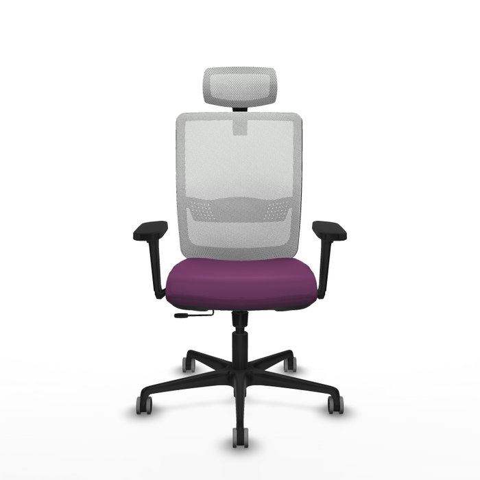 PIQUERAS Y CRESPO Silla de oficina Haches con mecanismo Sincro/Traslack, Morado y Blanco