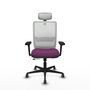 PIQUERAS Y CRESPO Silla de oficina Haches con mecanismo Sincro/Traslack, Morado y Blanco