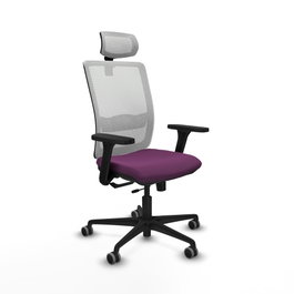 PIQUERAS Y CRESPO Silla de oficina Haches con mecanismo Sincro/Traslack, Morado y Blanco