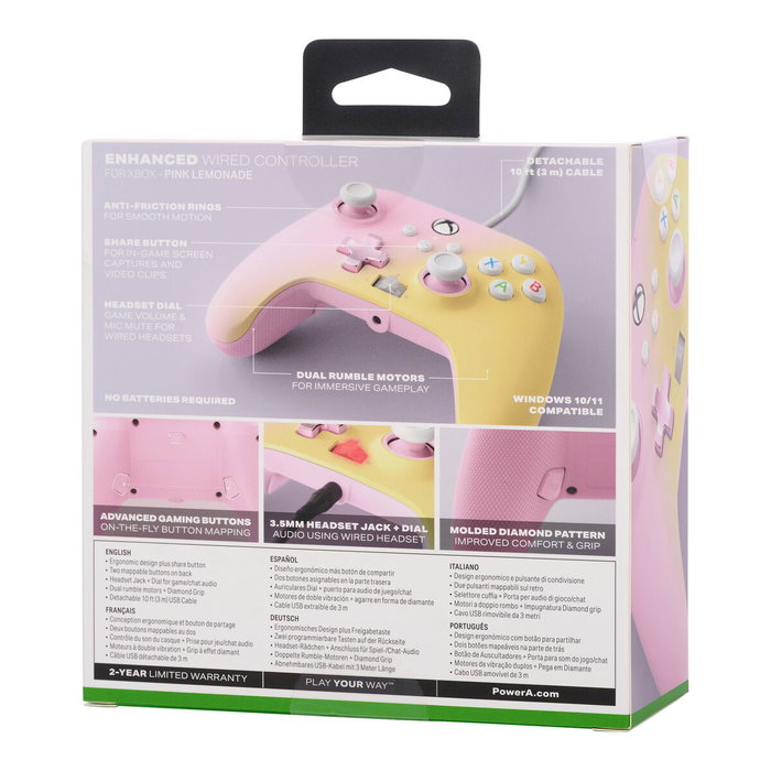 PowerA Enhanced Mando Con Cable Xbox Series X|S Pink Lemonade