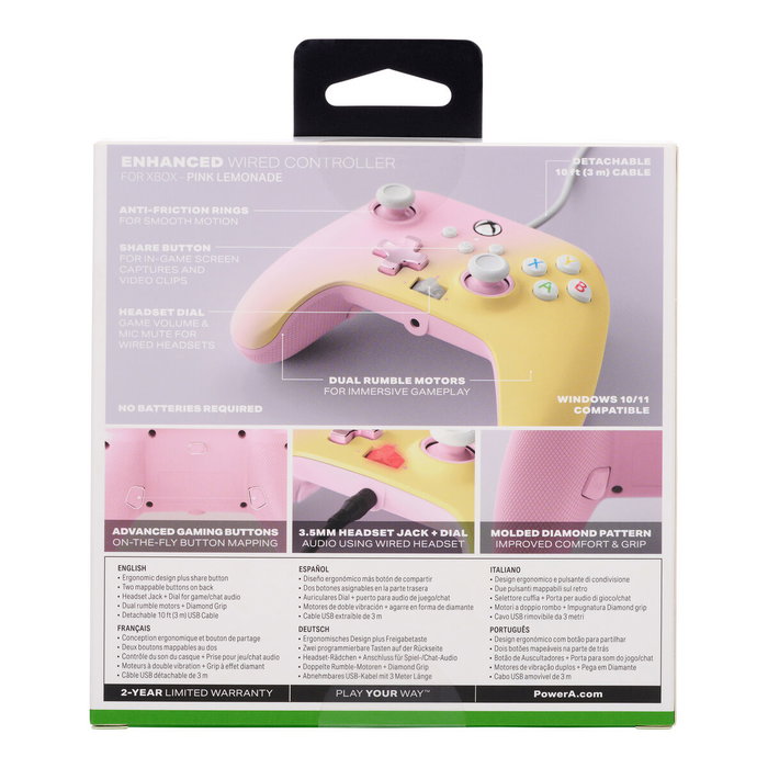 PowerA Enhanced Mando Con Cable Xbox Series X|S Pink Lemonade