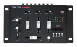 Fonestar MIX-3DJ Mezclador DJ de 3 canales con Bluetooth y USB, Negro
