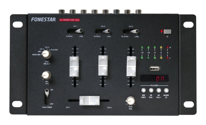 Fonestar MIX-3DJ Mezclador DJ de 3 canales con Bluetooth y USB, Negro Fonestar MIX-3DJ Mezclador DJ de 3 canales con Bluetooth y USB, Negro