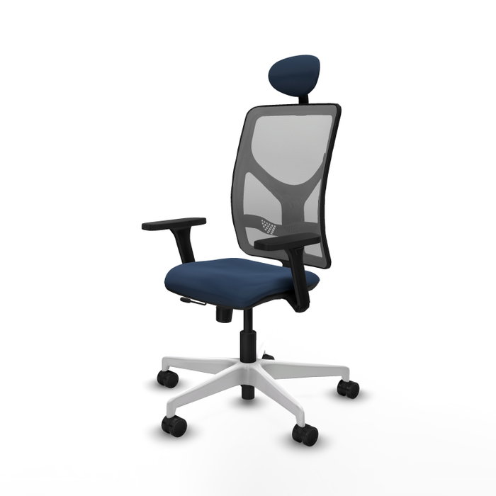 PIQUERAS Y CRESPO Silla de oficina Motilla con mecanismo Sincro/Traslack Azul marino y Gris