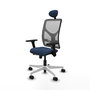 PIQUERAS Y CRESPO Silla de oficina Motilla con mecanismo Sincro/Traslack Azul marino y Gris