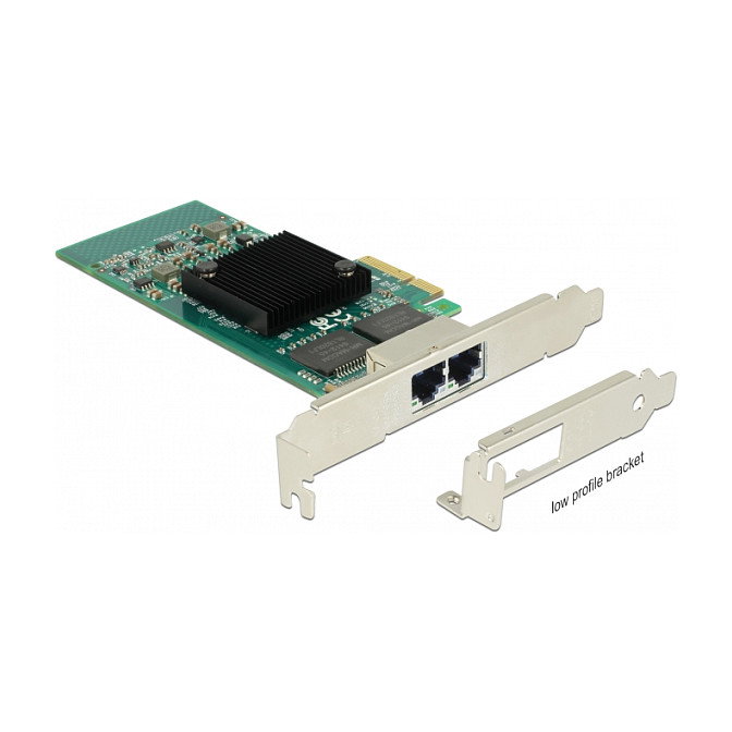 DeLOCK Tarjeta de Red PCI Express x4 Gigabit LAN con 2 Puertos RJ45 (Intel I350) para Windows y Linux - Modelo 89945