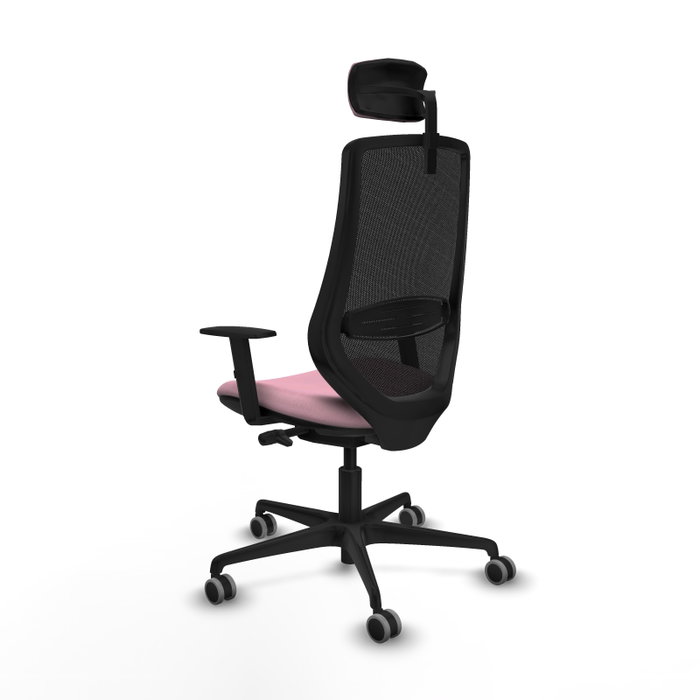 PIQUERAS Y CRESPO Silla de oficina Mardos con mecanismo Sincro/Traslack Rosa y Negro