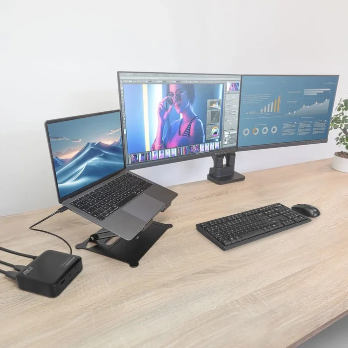 ACT AC7150 Estación de acoplamiento USB-C 4K con DisplayLink y 2 HDMI Negro