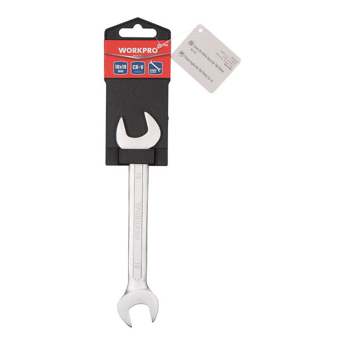 Workpro Llave Fija Doble 18 - 19 mm Acero al Cromo-Vanadio Cromado Tratado Térmicamente