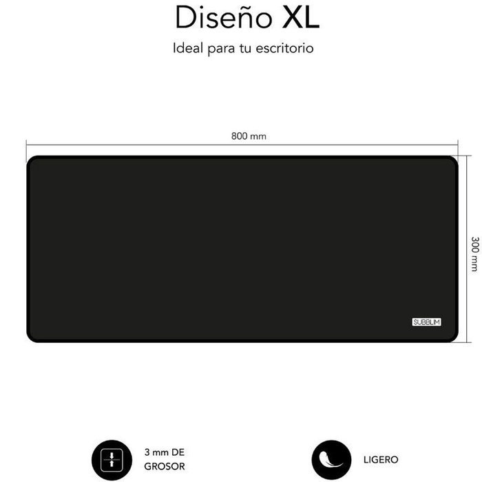 Subblim Harmony Pack Mousepad XL y Ratón Inalámbrico Negro