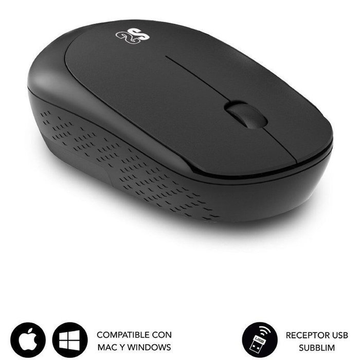 Subblim Harmony Pack Mousepad XL y Ratón Inalámbrico Negro