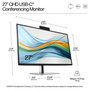 HP Series 5 Pro 527pm 27 pulg. QHD USB-C Monitor de Videoconferencia Jet Black