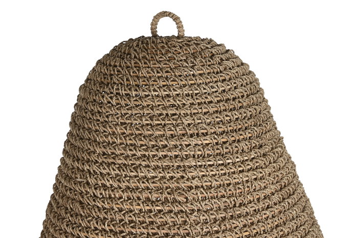 DKD Home Decor Set de 2 Pantallas de Lámpara de Hoja de Palma Hecho a Mano