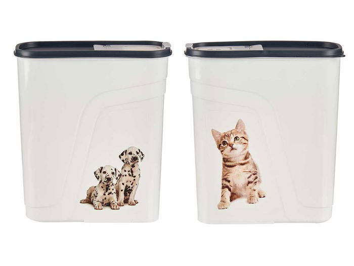 MASCOW Cubo Dispensador Comida Plástico 4L con Doble Apertura 10.5 x 24 x 26.5 cm (Set de 8)