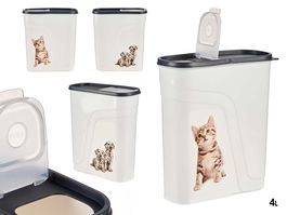 MASCOW Cubo Dispensador Comida Plástico 4L con Doble Apertura 10.5 x 24 x 26.5 cm (Set de 8)