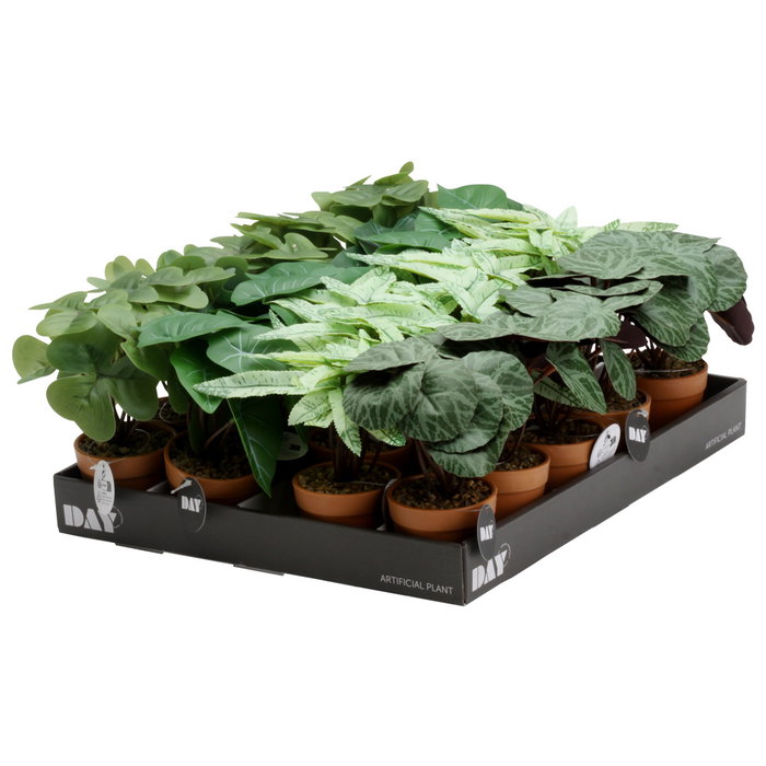 Day Planta Artificial 15 cm Altura x 7 cm Diámetro Maceta Surtido 4 Modelos