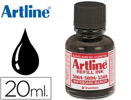 Artline Tinta Recambio Negro para Rotulador Pizarra Blanca Bote 20 ml