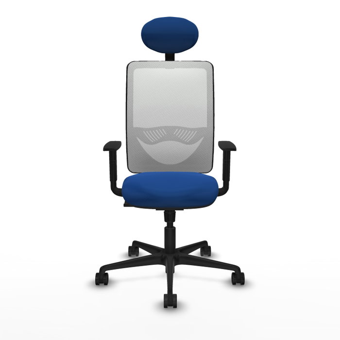 PIQUERAS Y CRESPO Silla de oficina Zulema Azul y Blanco con Mecanismo Sincro