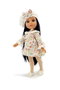 Berjuan Muñeca EVA Castaña Pelo Largo con Vestido de Flores Blancas