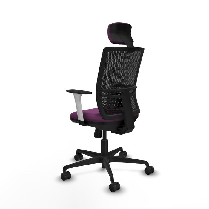 PIQUERAS Y CRESPO Silla de oficina Yunquera con mecanismo Sincro, Morado y Negro